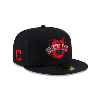 Cleveland Indians Gorra | New Era MLB Local 59fifty Fitted Cap Mexico - Azules